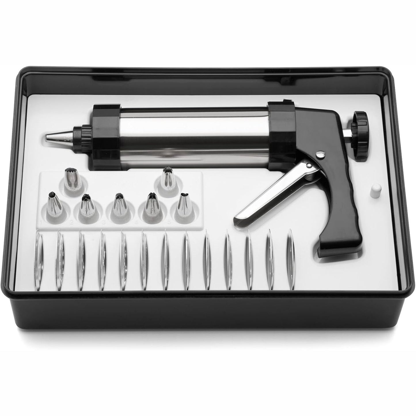 199487 - WEIS Set prese për brumë të hollë me 13 disqe dhe 8 gryka, Materjal: Çelik Inox, Argjend, Dimensionet: 25x10.60x6.40 cm, Pesha: 19500g
