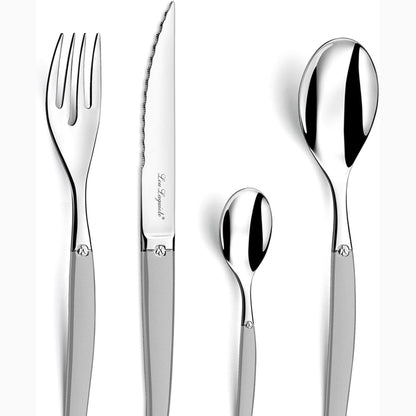 255459 - LOU LAGUIOLE Set takëmesh me 24 pjesë për 6 persona - Jet - çelik inox 18/0, me sipërfaqe të lyer me rërë