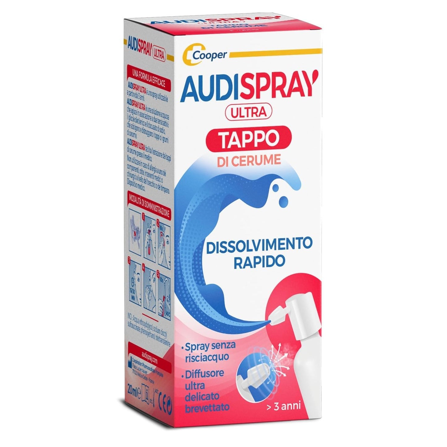 290305 - AUDISPRAY - Ultra Trajtim për tapat e dyllit të veshit - Sprej për veshët 20 ml