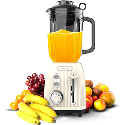 277439 - CECOTEC Mikser me bazë Retro Power Titanium, 1200W, enë qelqi 1.5L, shpejtësi e rregullueshme, motor 100% bakër