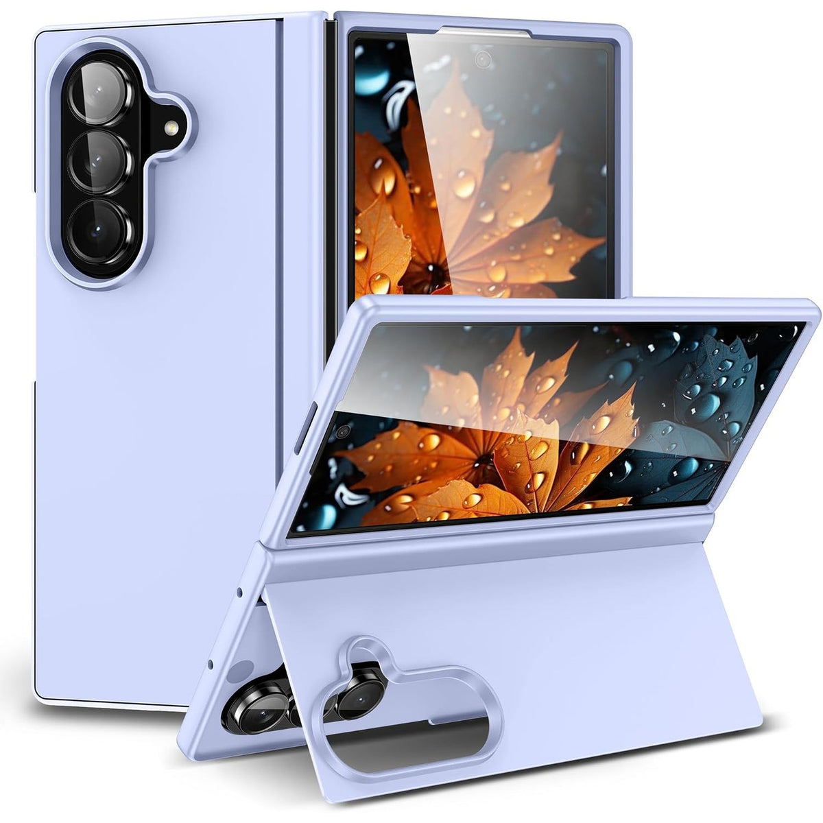 305535 - MBULESE FDHYFGDY për Samsung Galaxy Z Fold 7 me Mbështetëse, Mbulesë e Fortë Mbrojtëse për PC, Rezistente ndaj Gërvishtjeve, E Fortë për Galaxy Z Fold 7, Mbulesë e Palosshme me Mbështetëse (Vjollcë e Çelët)