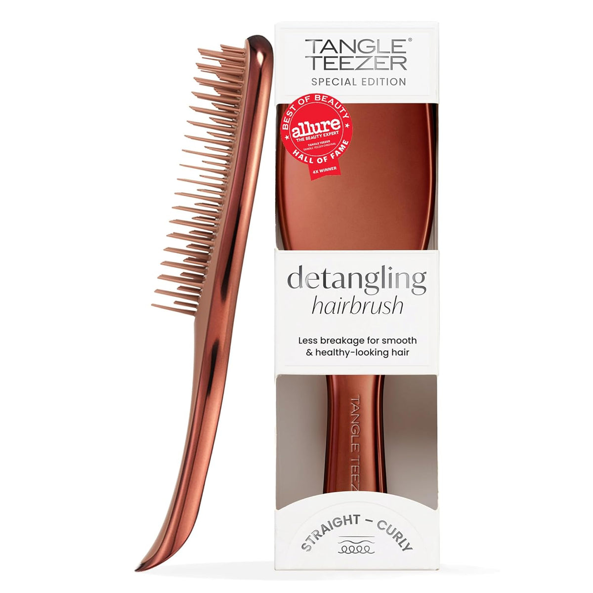 317347 - TANGLE TEEZER Furçë flokësh Ultimate Detangler, për flokë të lagur dhe të thatë, Qimet me dy nivele, Ngjyrë bronzi çokollate