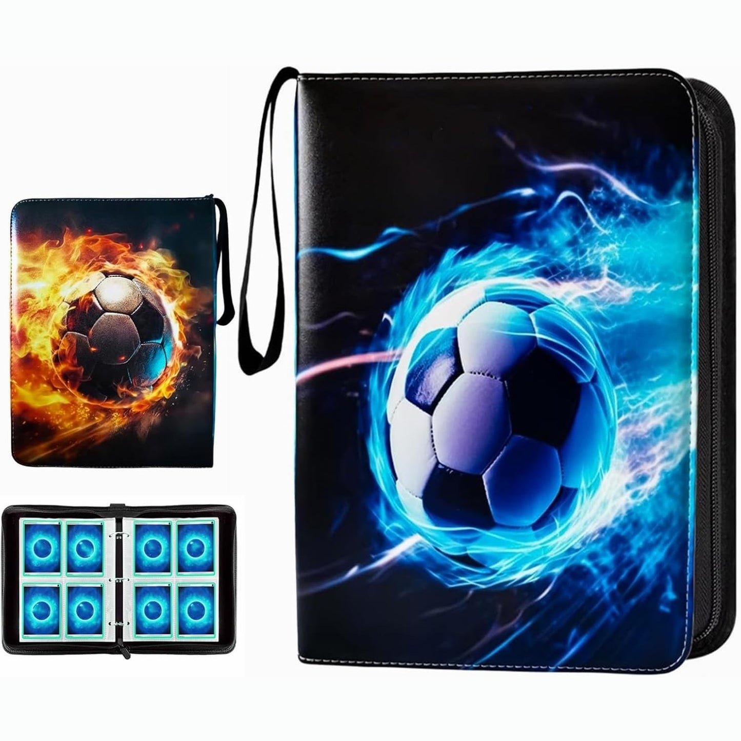 258004 - Album për shkëmbimin e kartave të futbollit, 50 faqe, deri në 400 karta, i lëvizshëm, i papërshkueshëm nga uji