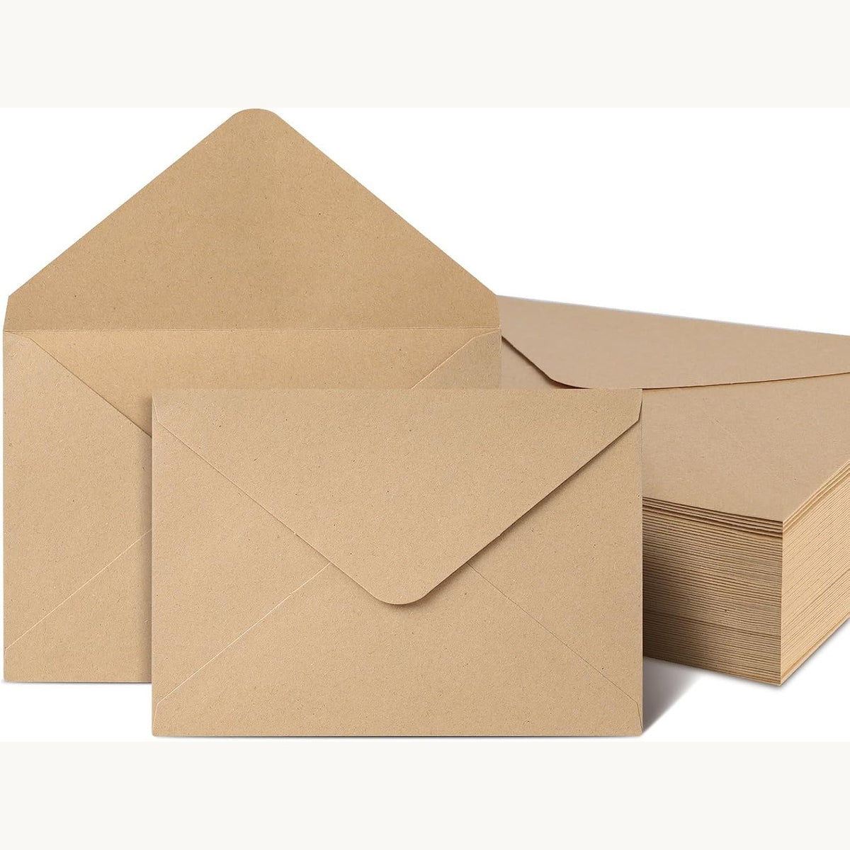 295398 - AiQlnu Zarfa me 50 copë, 120 g/m², letre kraft klasike 12.5x17.5CM, me majë, ideale për kartolina, foto, ftesa