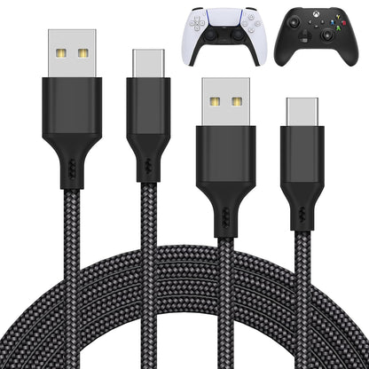 277014 - MENEEA Kabllo karikimi me 2 copë 3M për PS5/PS5 Pro/Xbox Series X/Xbox Series S/Nintendo Switch, kabllo USB Type-C prej najloni të endur, e kuqe
