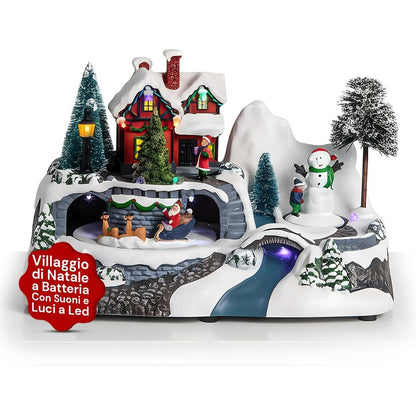 183544 - AVILIA Fshati Muzikor i Krishtlindjeve me Lëvizje dhe Drita, Dekorime Krishtlindjesh me Drita Vezulluese dhe Melodië Magjepsëse