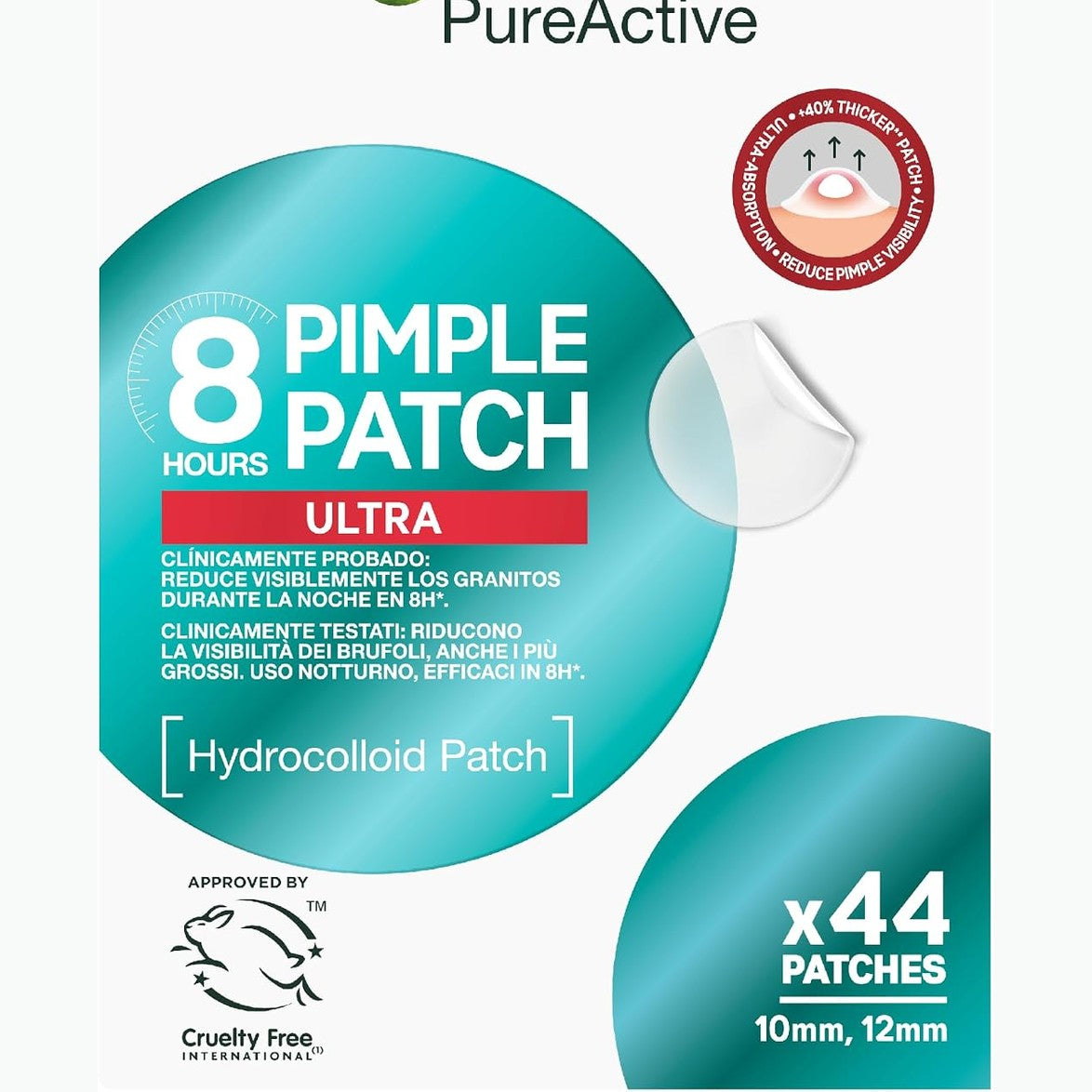 312070 - GARNIER Pimple Patch ultra Hydrocolloid Patches, Pure Active, 24 copë