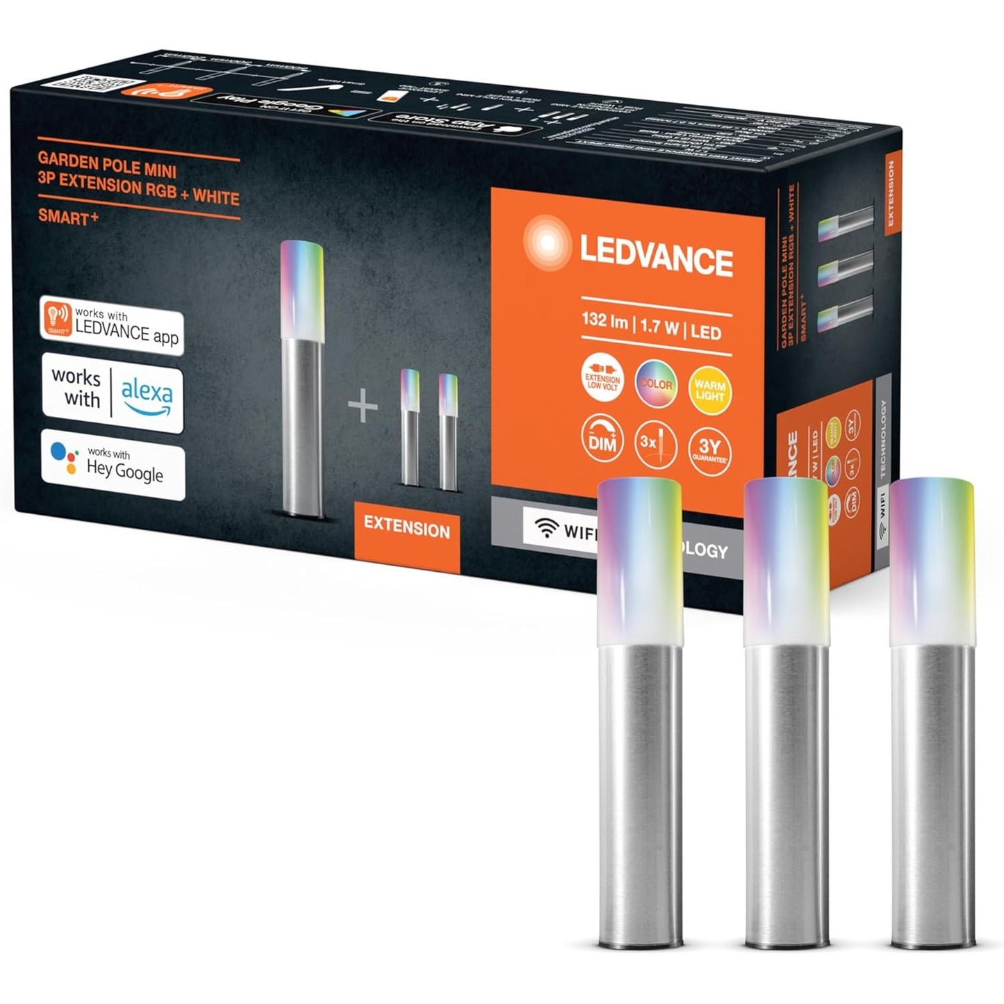 217475 - LEDVANCE Dritë inteligjente kopshti me teknologjinë ZigBee, 16 milionë ngjyra RGB, e rregullueshme nga e bardha e ngrohtë në të bardhën e dritës së ditës (2000-6500K), e kontrollueshme me Alexa, SMART+ ZB Shtyllë kopshti shumëngjyrëshe