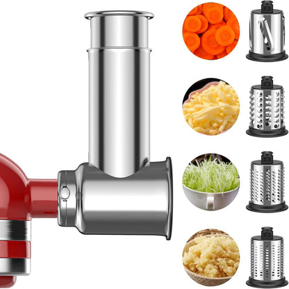 213444 - GVODE Shtojcë prerëse/grimcuese prej çeliku inox për mikserët KitchenAid me 4 tehe çeliku inox, e sigurt për lavastovilje, argjendi