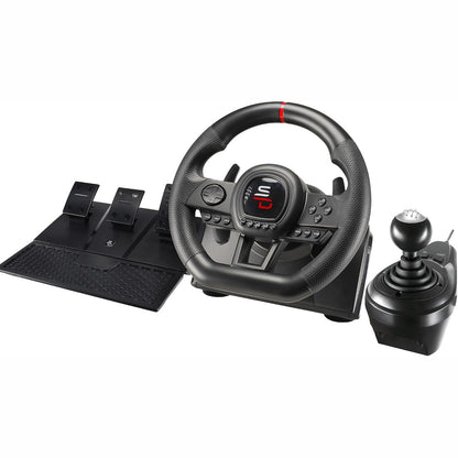 295070 - SUBSONIC Rrotë garash Superdrive GS650-X, ndërrues marshi në distancë, diametër 26 cm, rrotullim 270°, për PS4, Xbox Series X/S dhe Xbox One - E zezë