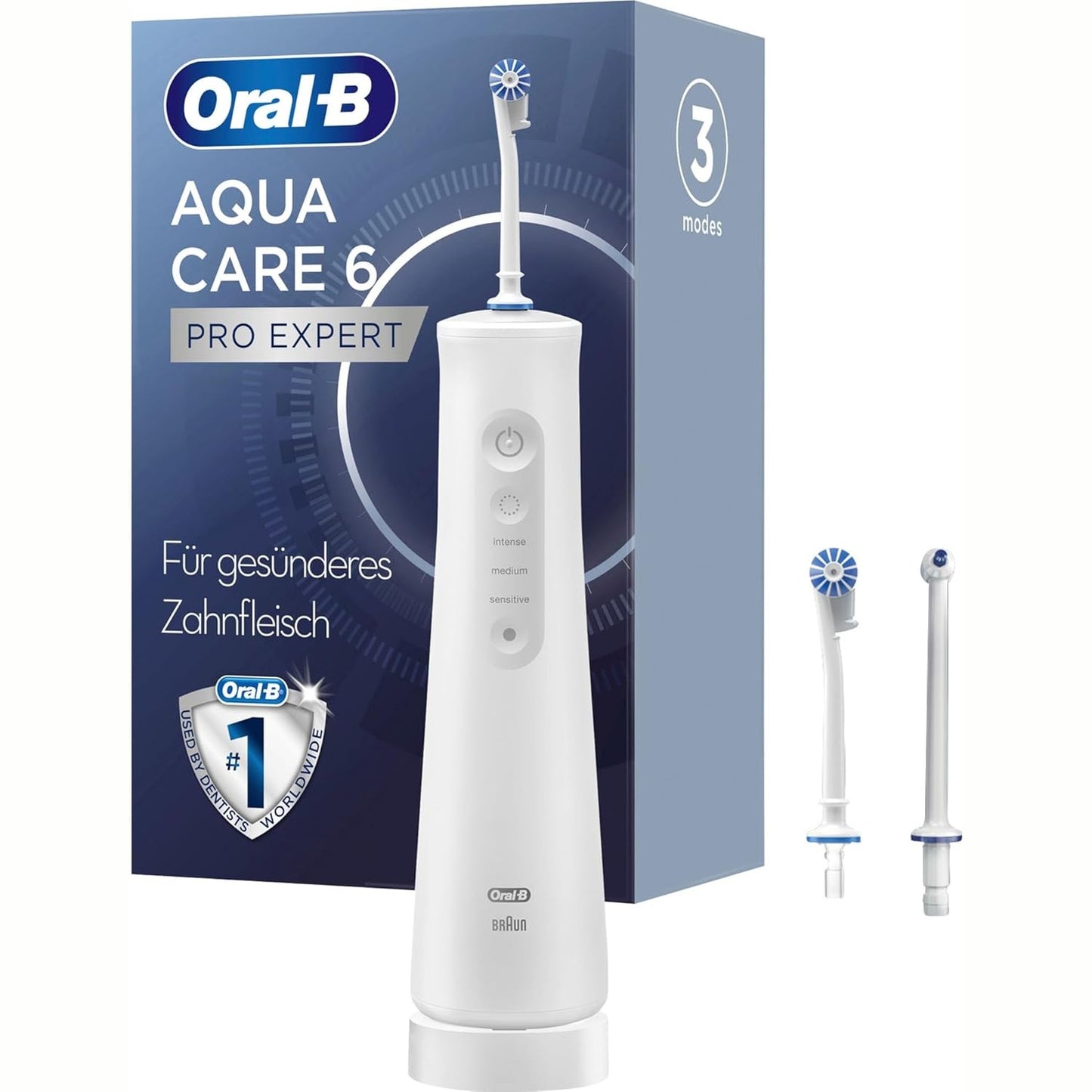 274942 - ORAL-B Ujitës Oral pa Tel AquaCare 6, 3 Gryka Zëvendësuese, Teknologji Oxyjet, E Bardhë/Gri