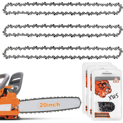 293871 - Pako me 3 ZINXHIRË SHARRE ELEKTRIKE për shufër 20 inç (50 cm), 76 lidhje transmisioni, diametër 0.058", hap 0.325", zinxhir zëvendësues i pajtueshëm me Hyundai 62cc, Timberpro dhe sharra të tjera elektrike