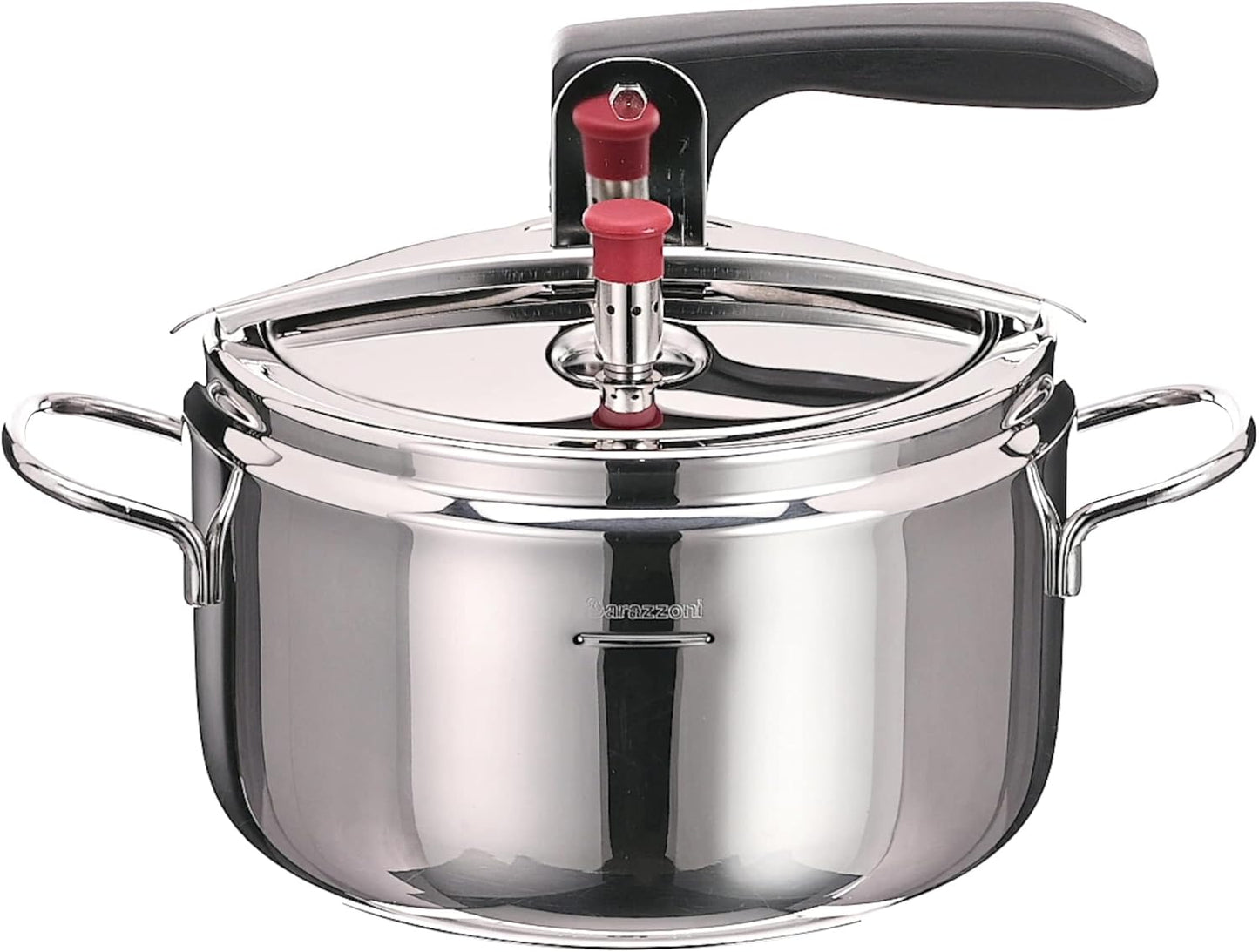 255240 - TENXHERE ME PRESION ø 22 cm - 5lt, ÇELIK INOX 18/10, ME KYÇ LEVE, E PËRSHTATSHME PËR TË GJITHA SOBAT, PËRFSHIRË EDHE ATO ME INDUKSION, PRODHUAR NË ITALI, LINJA BAZË