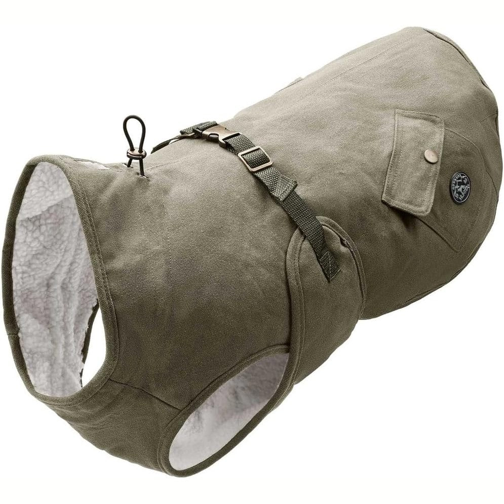 183320 - HUNTER UPPSALA TREND xhaketë për qen, e rezistente ndaj ujit dhe erës, e ngrohtë, stil parka, e pambuk, e larëshme, e rregullueshme, ngjyra: kaki, madhësia: 40