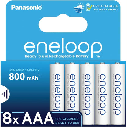 295864 - ENEELOOP Bateri të rikarikueshme AAA/Micro Ni-MH, pako me 8, kapacitet 800 mAh, të rikarikueshme deri në 2000 herë, paketim pa plastikë, të bardha