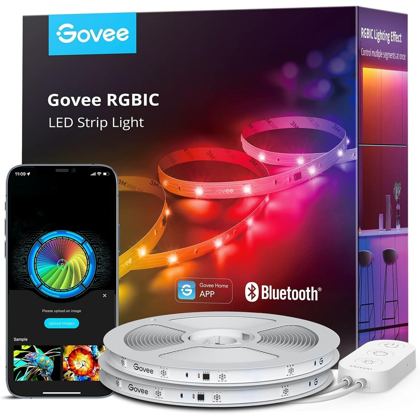 246426 - GOVEE Shirit LED 20m, RGBIC, kontroll segmenti, sinkronizim muzike, 2 rrotulla 10m