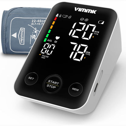 275243 - VIMMK Monitor dixhital i presionit të gjakut për krahun e sipërm me ekran LED, zbulim të aritmisë, matje të pulsit, 2 x 120 cilësime memorieje, madhësia e manshetës 22-40 cm