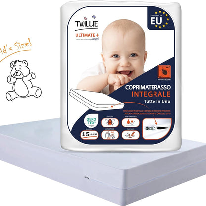 222740 - TWILLIE – Mbulesë e plotë dysheku 70x140x15 cm e papërshkueshme nga uji, Cilësi superiore, Rezistent ndaj insekteve, Oeko-TEX® me trajtim AEGIS®
