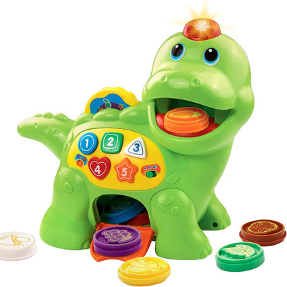 293527 - VTECH Baby Feed Me Dino, dinozaur që flet për fëmijë 12-36 muajsh, me këngë dhe lojë kuizi