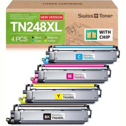 309820 - Brother - Toner zviceran TN248XL i pajtueshëm për Brother TN248XL TN-248XL për Brother DCP-L3560CDW, MFC-L3760CDW HL-L3240CDW MFC-L8390CDW DCP-L3520CDWE për TN 248XL TN 248, pako me 4 copë