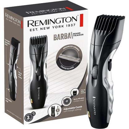 271555 - REMINGTON Set prerësesh për mjekër - 9 cilësime gjatësie 1.5-18 mm - Funksionim me rrjet/bateri, tregues LED karikimi/mbushjeje, MB320C