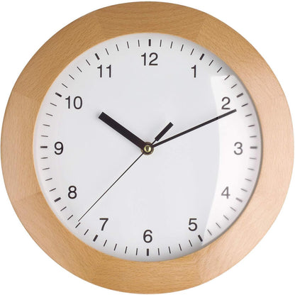 250442 - TFA DOSTMANN Orë Muri me Radio-Telektronike, Druri, Diametër 31 cm, Kafe, Model 98.1065