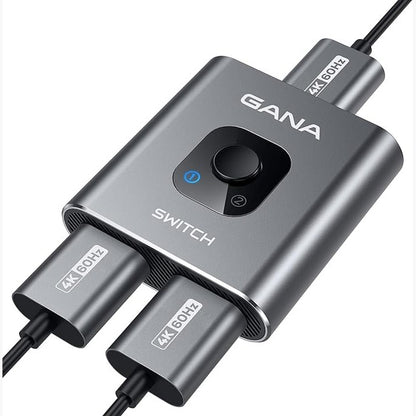 267487 - GANA Ndarës HDMI, Ndërrues HDMI 4K 2 në 1 Dalje ose 1 në 2 Dalje, për TV/PC/Laptop/DVD/PS4/PS3/Xbox 360/Xbox One