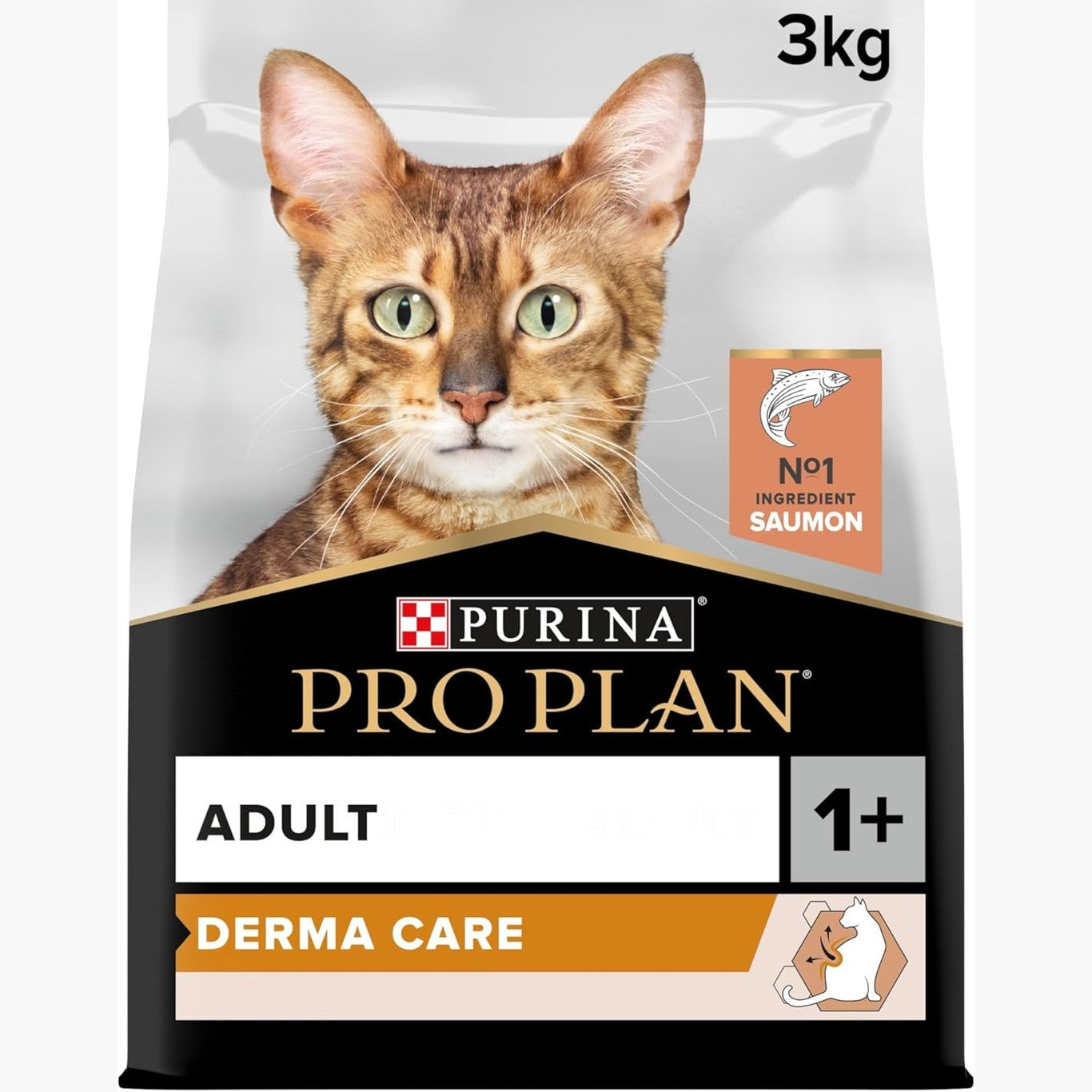 208804 - PURINA PRO PLAN Derma Care | Mace e Rritur me Qime të Gjata | Ushqim per Lëkurën e Shëndetshme dhe Qime të Shndritshme | Me Salmon | 4 x 3 kg