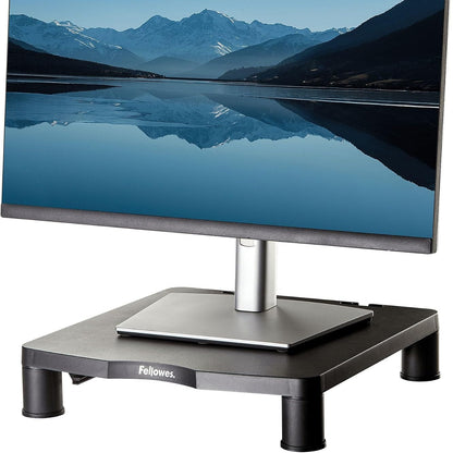 296193 - FELLOWES Mbështetëse Monitori Everyday me 3 Rregullime Lartësie, Ngritëse Monitori Ergonomike, Menaxhim Kabllosh, Kapacitet 27 kg, E zezë
