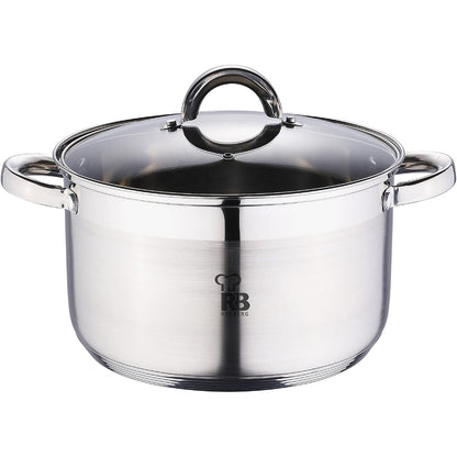 213704 - RENBERG Tenxhere 24 x 14.5 cm, 6.3 L me kapak qelqi, çelik inox, veshje alumini me 5 shtresa