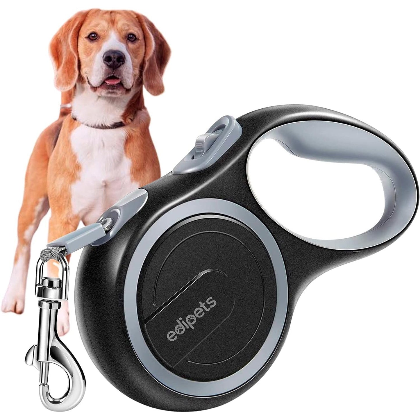 293892 - Edipets Lidhëse Qeni e Tërheqshme, 5 dhe 8 Metra, Fleksibël për Stërvitje dhe Ecje, Gri, për qen <50 kg