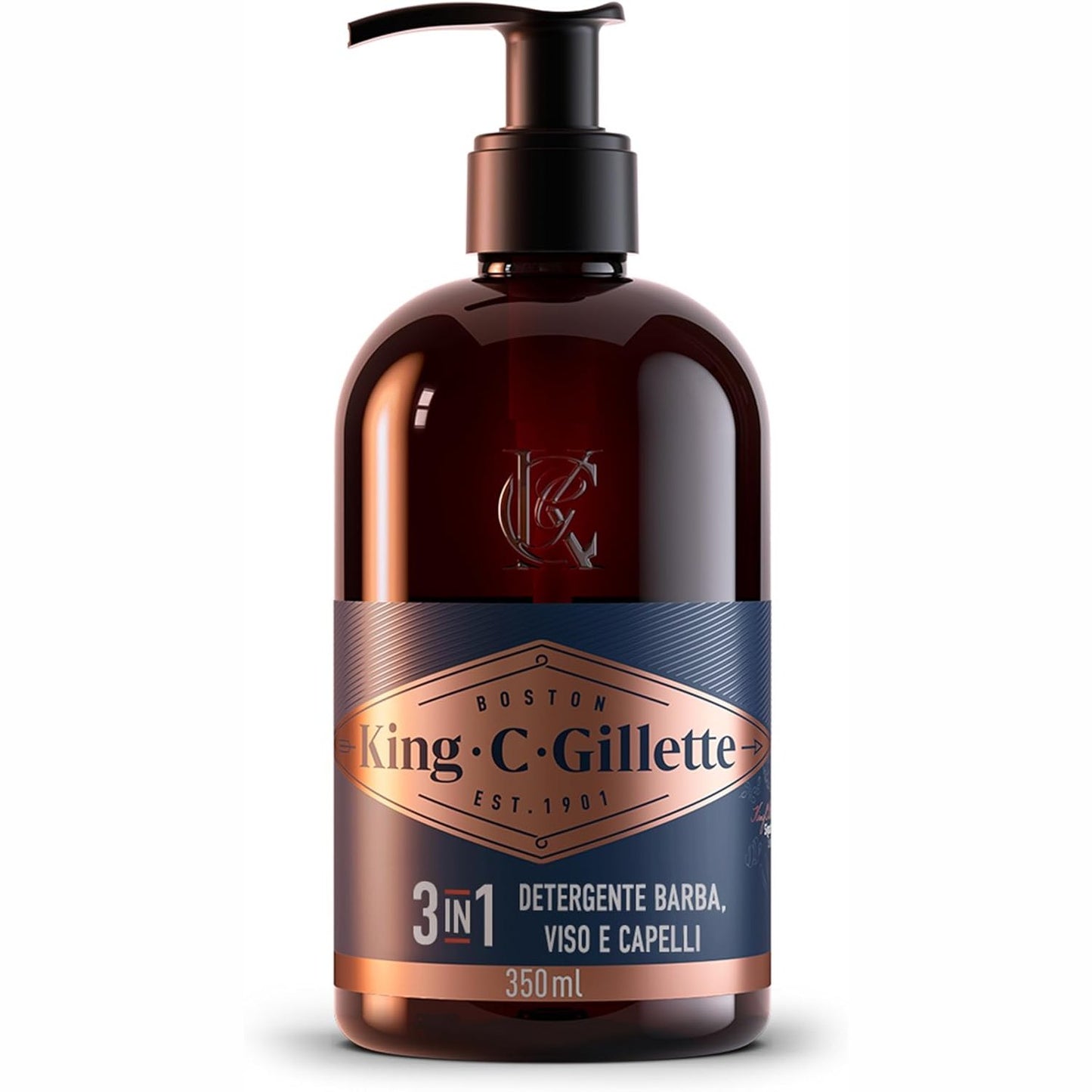 272196 - KING C. GILLETTE KIT PËR MJEKRËN PËR BURRAT, PASTRUES PËR FYTYRËN DHE MJEKRËN, 2 pako 350 ml