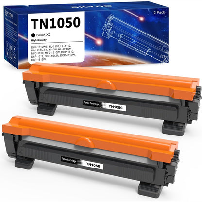 274108 - Toner TN1050 i pajtueshëm me Brother TN-1050 TN1050 për DCP-1510 DCP-1610W DCP-1612W DCP-1512 MFC-1910W MFC-1810 HL-1110 HL-1212W HL-1210W HL-1112 (i zi, pako me 2 copë)