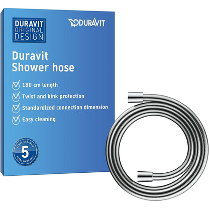 163811 - DURAVIT Kada Dushi Universal, 1.80m, me Mbrojtje nga Përdredhja, Material Krom