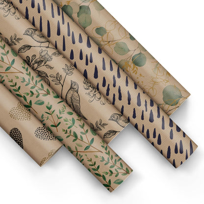 190192 - PAW - Letër Mbështjellëse 200x70cm, 5 Rrotulla, Përzierje prej 5 Dizajnesh, Përdorim për Ditëlindje, Dasma, Baby Shower, Festa dhe Dhurata, Eko-Miqësore