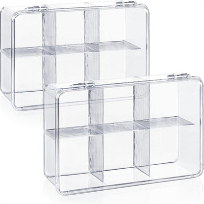 294229 - COM-FOUR® 2x Kuti Ruajtjeje për Çaj, plastikë transparente me 6 ndarje, 2 copë