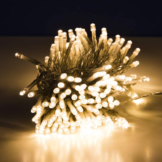 209719 - DRITE LED të Bardha të Ngrohta, 192 LED, 14.5m të Gjata, me Bateri dhe Kohëmatës, e Përshtatshme për Përdorim të Brendshëm dhe të Jashtëm, me 8 Programe