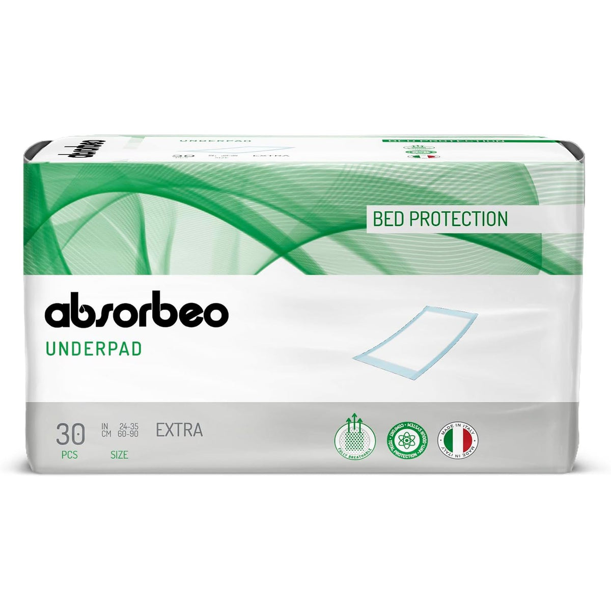 307862 - Mbrojtëse shtrati - Absorbeo Extra Protection, Madhësia 60 x 90 cm, 30 mbrojtëse, Hipoalergjike