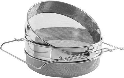 256540 - HUNTERBEE Sitë e dyfishtë për bletë prej çeliku inox për mjaltë, filtër për kullimin e mjaltit dhe papastërtitë e mjaltit, mjete për nxjerrjen e bletëve