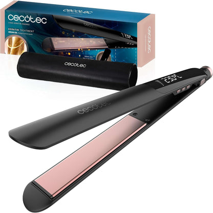 290072 - CECOTEC Pjastër flokësh pa tel Lisse Keratin Essence, 130-230°C, veshje qeramike me keratinë dhe vaj argani, fikje automatike, me çantë udhëtimi