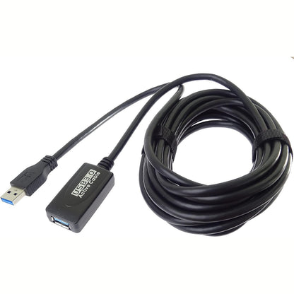 310268 - PREMIUMCORD KABLO ZGJATJE USB ACTIVE ME PËRSËRITËS 5M, USB A FEMËR NË A MASHKULL, KABLO USB 3.2 SUPER SPEED, 2X TË MBROJTURA, AWG20/28, NGJYRË E ZEZË, GJATËSI 5M