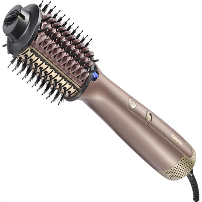 289448 - BABYLISS Air Power Volume - Furçë me ajër të nxehtë 2-në-1, Modaliteti i lagësht dhe i dry, 3 cilësime temperature, Teknologji Jonike, Veshje Qeramike, Ari, AS95E