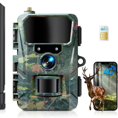 312697 - WOLFANG Kamera gjuetie 4G, 48MP 2K HD, zbulim lëvizjeje, Shikim nate, Shpejtësi shkrepëse 0.2s, IP66 Rezistente ndaj ujit