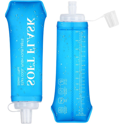 263332 - EUQVUNN Shishe uji e palosshme, 2 shishe të buta 500 ml, pa BPA, kapak të papërshkueshëm nga rrjedhjet, e palosshme