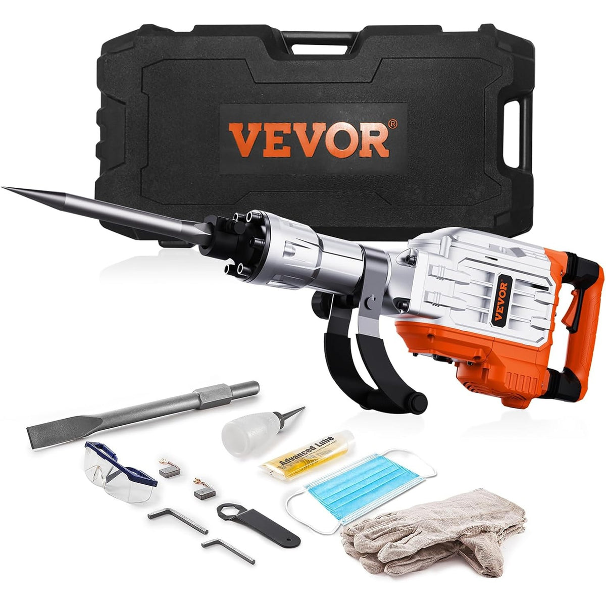 348197 - VEVOR Çekiç prishës betoni 3500W, energji impakti 60J, çekiç rrotullues, 1900 BPM, përfshirë shpejtësinë