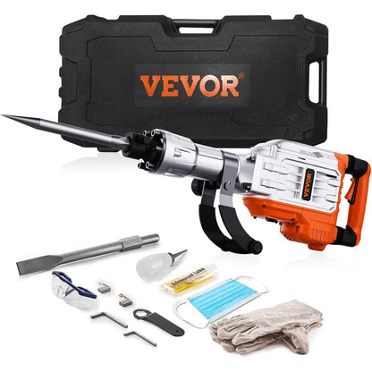 348197 - VEVOR Çekiç prishës betoni 3500W, energji impakti 60J, çekiç rrotullues, 1900 BPM, përfshirë shpejtësinë