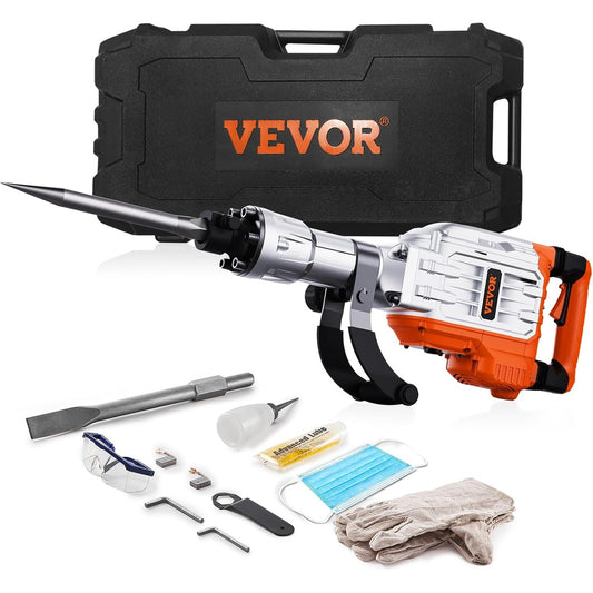 348197 - VEVOR Çekiç prishës betoni 3500W, energji impakti 60J, çekiç rrotullues, 1900 BPM, përfshirë shpejtësinë
