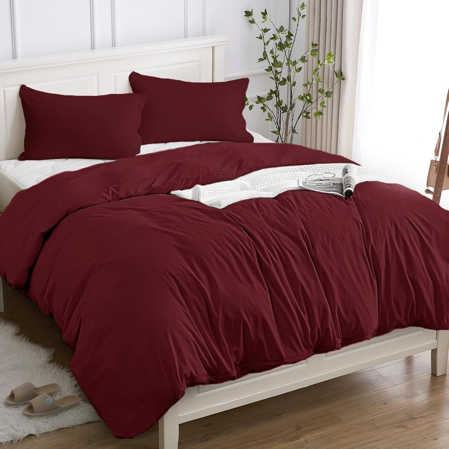 213656 - COTOPURO Set çarçafësh 200x200, 3 copë, 100% pambuk, Set mbulesash jorgani 200x200 (2 mbulesa jastëku 50x80), 150GSM