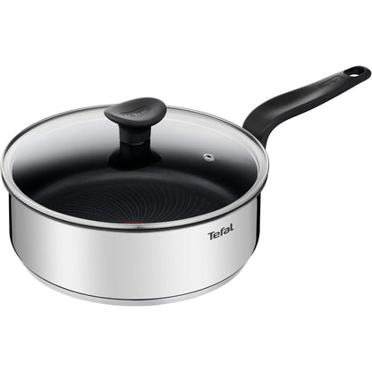 167523 - TEFAL PRIMARY Tigan për Skuqje me Kapak, 24 cm, Garanci 10 Vjeçare, Material Çelik Inoks, Shtresë Jo-ngjitëse, Pajtueshëm me Induksionin, Modeli E3093204