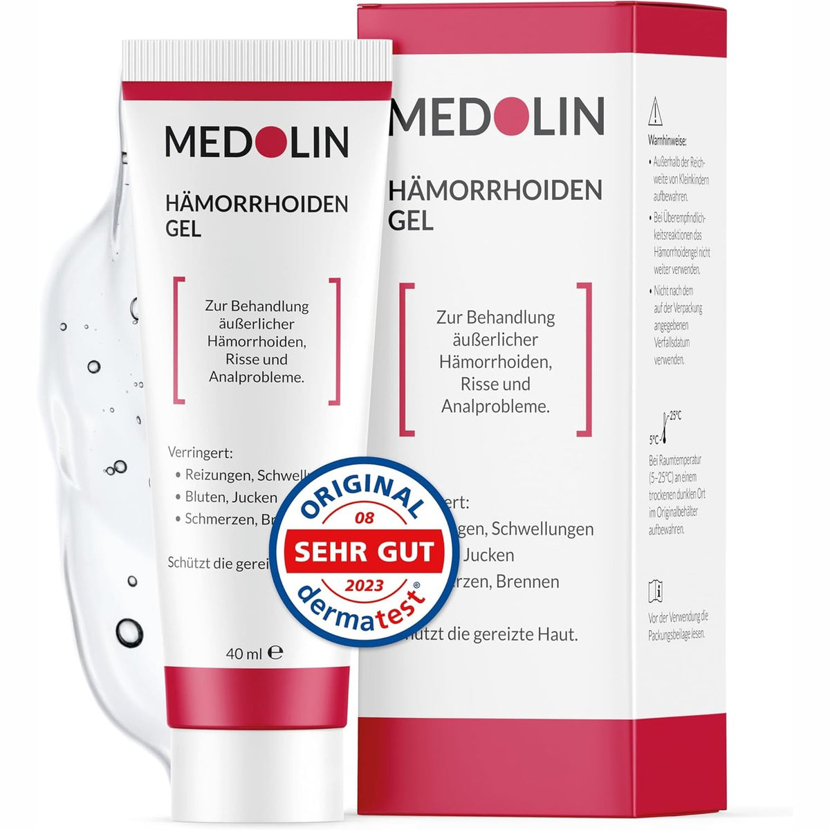 306577 - Medolin® Xhel për hemorroide - Pomadë për hemorroide për venat me variçe rreth anusit - 40 ml